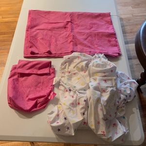 Rare Mattel Barbie 2017 Fitted & Flat Twin Sheets with Bag